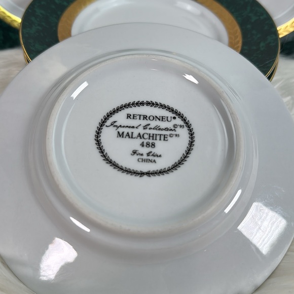 8 pcs of Retroneu Imperial Collection Malachite 488 Fine China- Saucers 6-1/2" - Picture 4 of 8
